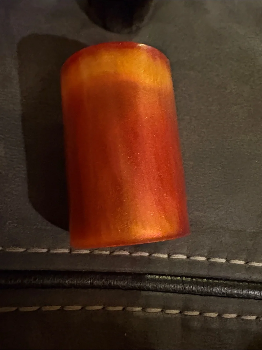 Handmade Red-Orange Resin Tea Light Candle Holder